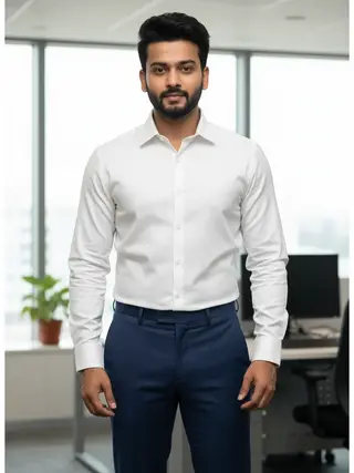 Oxford Cotton Solid Regular Fit Shirt in White 2