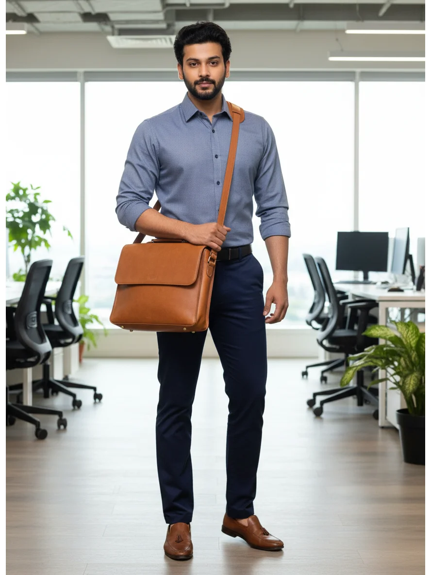 Blue shirt, collar, buttons, long sleeves, worn by a model