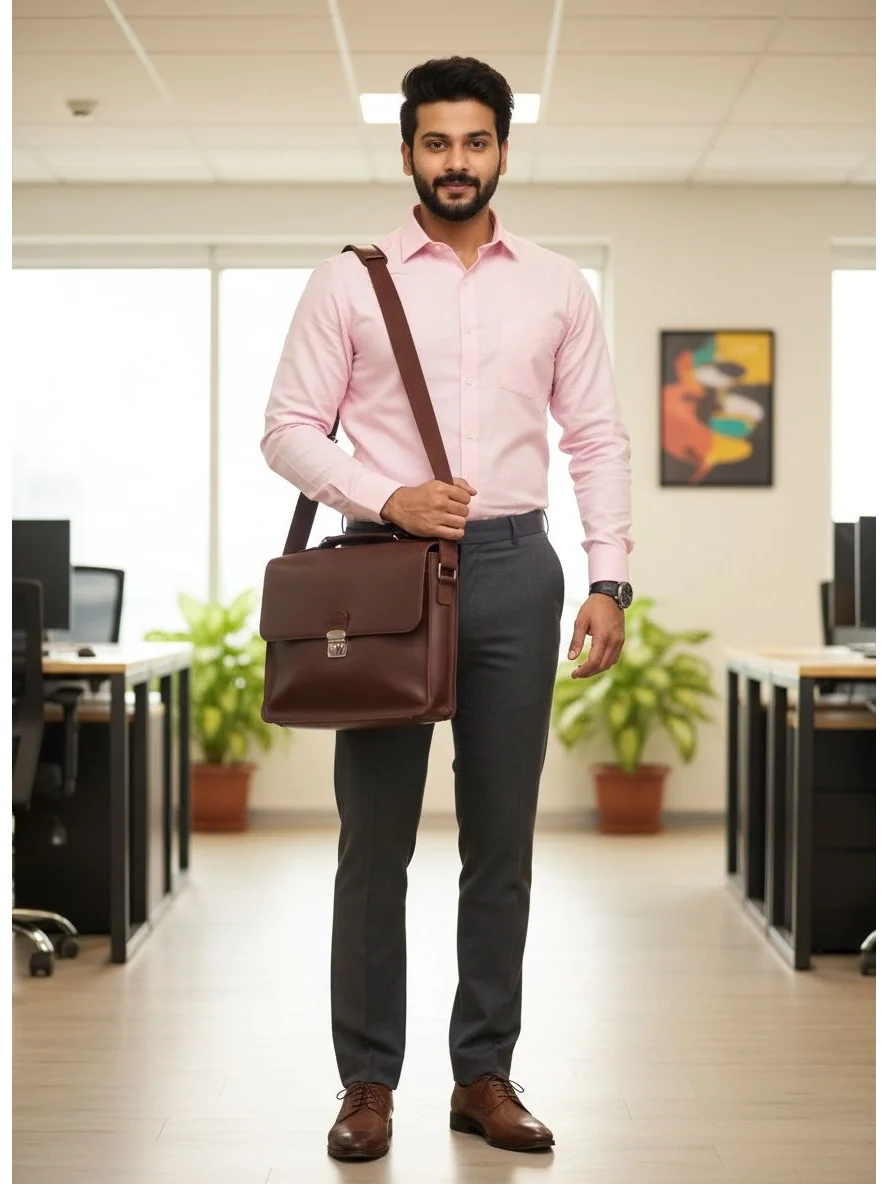 Oxford Cotton Solid Regular Fit Shirt in Pink 2