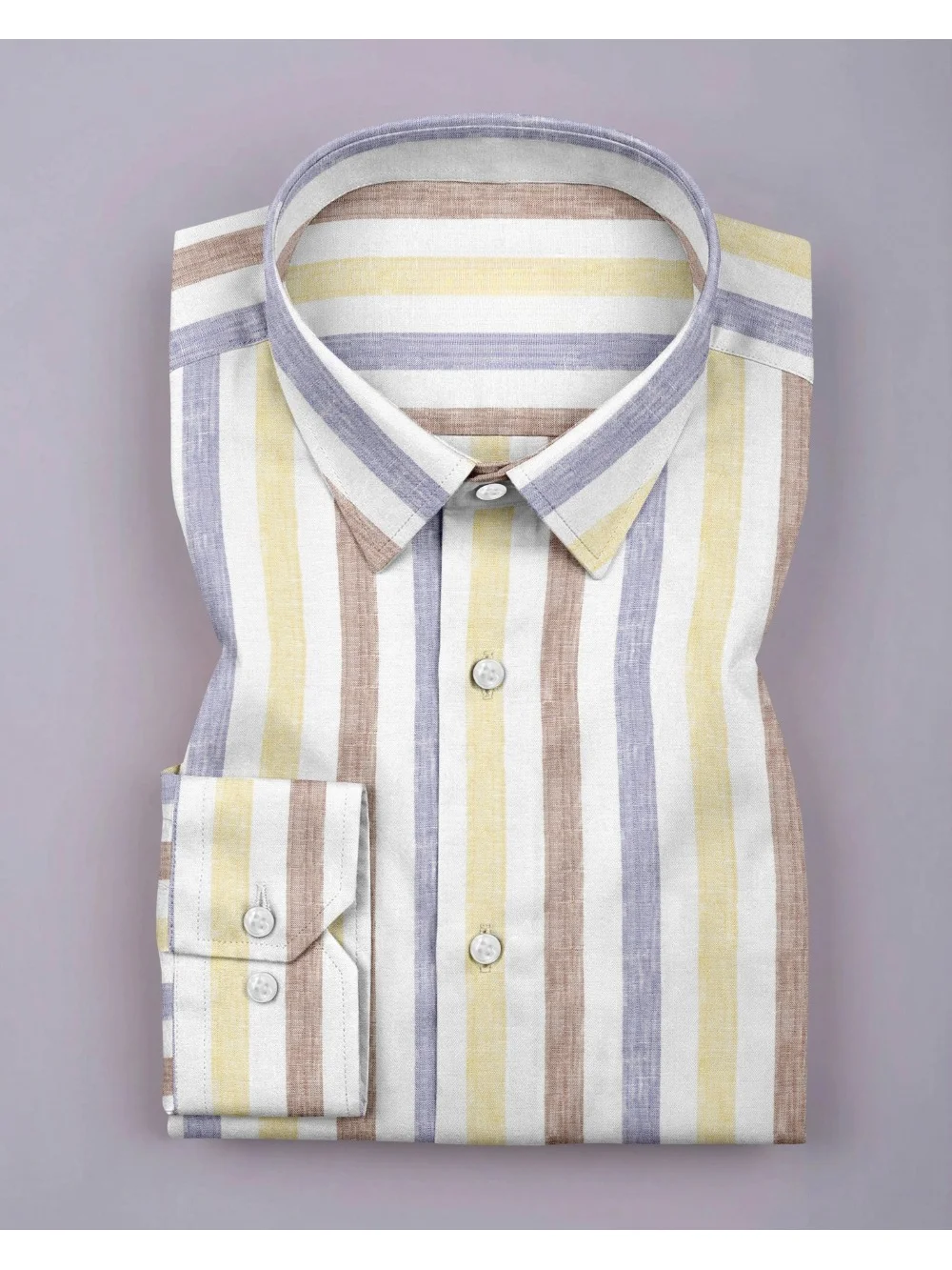 Striped dress shirt, multi-coloured, folded, collar, buttons, cuffs